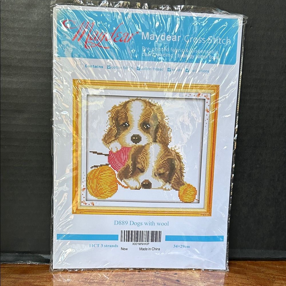 Maydear Cross Stitch Kit “Dogs with wool”